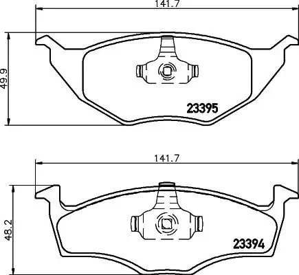 Bremsbelagsatz, Scheibenbremse HELLA 8DB 355 008-481 Bild Bremsbelagsatz, Scheibenbremse HELLA 8DB 355 008-481