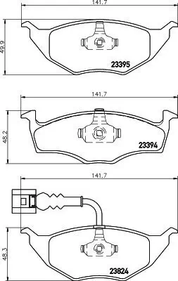 Bremsbelagsatz, Scheibenbremse HELLA 8DB 355 009-021 Bild Bremsbelagsatz, Scheibenbremse HELLA 8DB 355 009-021