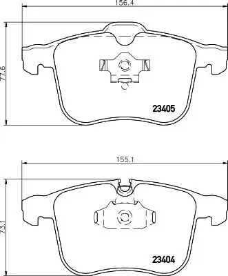 Bremsbelagsatz, Scheibenbremse HELLA 8DB 355 009-431 Bild Bremsbelagsatz, Scheibenbremse HELLA 8DB 355 009-431