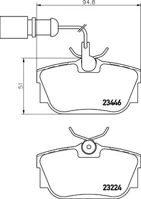 Bremsbelagsatz, Scheibenbremse HELLA 8DB 355 018-571 Bild Bremsbelagsatz, Scheibenbremse HELLA 8DB 355 018-571