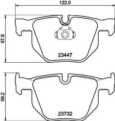 Bremsbelagsatz, Scheibenbremse HELLA 8DB 355 013-941 Bild Bremsbelagsatz, Scheibenbremse HELLA 8DB 355 013-941