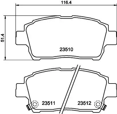 Bremsbelagsatz, Scheibenbremse HELLA 8DB 355 017-081