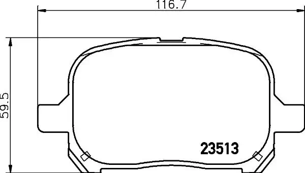 Bremsbelagsatz, Scheibenbremse HELLA 8DB 355 009-351 Bild Bremsbelagsatz, Scheibenbremse HELLA 8DB 355 009-351