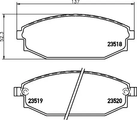 Bremsbelagsatz, Scheibenbremse HELLA 8DB 355 009-961 Bild Bremsbelagsatz, Scheibenbremse HELLA 8DB 355 009-961