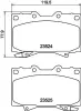Bremsbelagsatz, Scheibenbremse Vorderachse HELLA 8DB 355 009-371 Bild Bremsbelagsatz, Scheibenbremse Vorderachse HELLA 8DB 355 009-371