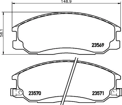 Bremsbelagsatz, Scheibenbremse Vorderachse HELLA 8DB 355 009-991 Bild Bremsbelagsatz, Scheibenbremse Vorderachse HELLA 8DB 355 009-991