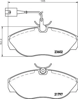 Bremsbelagsatz, Scheibenbremse HELLA 8DB 355 018-891