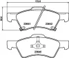 Bremsbelagsatz, Scheibenbremse Vorderachse HELLA 8DB 355 010-061 Bild Bremsbelagsatz, Scheibenbremse Vorderachse HELLA 8DB 355 010-061