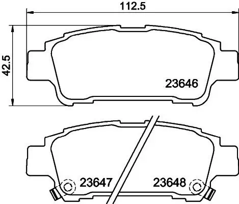 Bremsbelagsatz, Scheibenbremse Hinterachse HELLA 8DB 355 010-311 Bild Bremsbelagsatz, Scheibenbremse Hinterachse HELLA 8DB 355 010-311