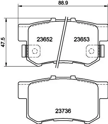 Bremsbelagsatz, Scheibenbremse HELLA 8DB 355 009-581 Bild Bremsbelagsatz, Scheibenbremse HELLA 8DB 355 009-581