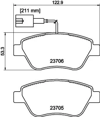 Bremsbelagsatz, Scheibenbremse HELLA 8DB 355 016-071