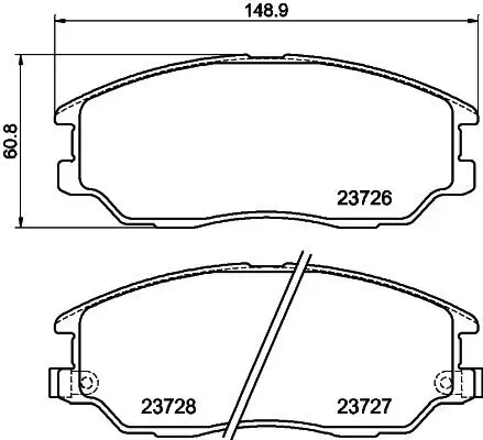 Bremsbelagsatz, Scheibenbremse HELLA 8DB 355 010-861 Bild Bremsbelagsatz, Scheibenbremse HELLA 8DB 355 010-861