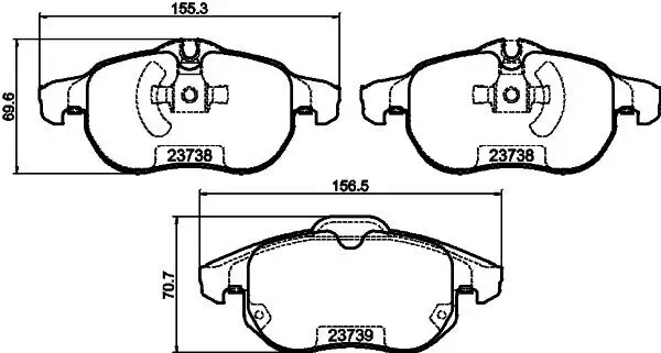 Bremsbelagsatz, Scheibenbremse HELLA 8DB 355 009-311