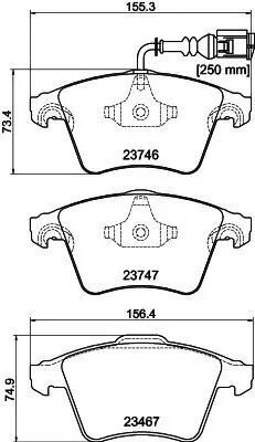 Bremsbelagsatz, Scheibenbremse HELLA 8DB 355 011-171 Bild Bremsbelagsatz, Scheibenbremse HELLA 8DB 355 011-171