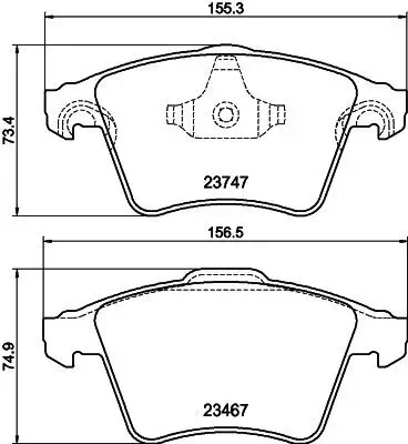 Bremsbelagsatz, Scheibenbremse HELLA 8DB 355 013-811 Bild Bremsbelagsatz, Scheibenbremse HELLA 8DB 355 013-811