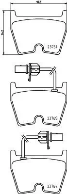 Bremsbelagsatz, Scheibenbremse HELLA 8DB 355 009-191