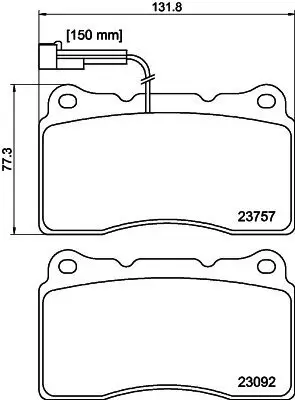 Bremsbelagsatz, Scheibenbremse HELLA 8DB 355 014-731