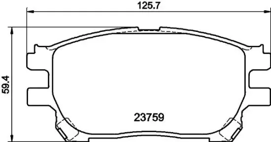 Bremsbelagsatz, Scheibenbremse Vorderachse HELLA 8DB 355 010-111 Bild Bremsbelagsatz, Scheibenbremse Vorderachse HELLA 8DB 355 010-111