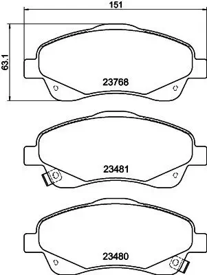 Bremsbelagsatz, Scheibenbremse Vorderachse HELLA 8DB 355 017-321 Bild Bremsbelagsatz, Scheibenbremse Vorderachse HELLA 8DB 355 017-321