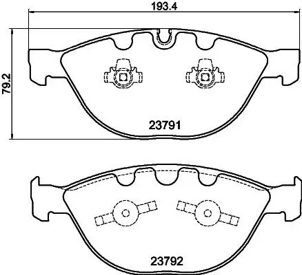 Bremsbelagsatz, Scheibenbremse HELLA 8DB 355 006-551 Bild Bremsbelagsatz, Scheibenbremse HELLA 8DB 355 006-551