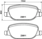 Bremsbelagsatz, Scheibenbremse HELLA 8DB 355 043-931