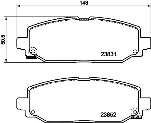 Bremsbelagsatz, Scheibenbremse HELLA 8DB 355 040-021 Bild Bremsbelagsatz, Scheibenbremse HELLA 8DB 355 040-021