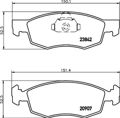 Bremsbelagsatz, Scheibenbremse Vorderachse HELLA 8DB 355 010-321 Bild Bremsbelagsatz, Scheibenbremse Vorderachse HELLA 8DB 355 010-321