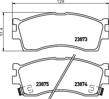 Bremsbelagsatz, Scheibenbremse HELLA 8DB 355 010-251 Bild Bremsbelagsatz, Scheibenbremse HELLA 8DB 355 010-251