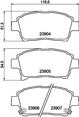 Bremsbelagsatz, Scheibenbremse HELLA 8DB 355 010-901 Bild Bremsbelagsatz, Scheibenbremse HELLA 8DB 355 010-901