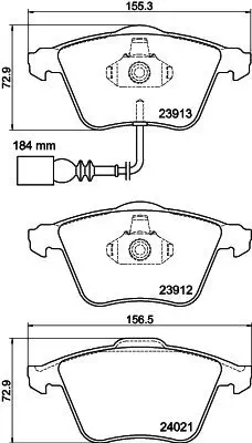 Bremsbelagsatz, Scheibenbremse HELLA 8DB 355 015-971 Bild Bremsbelagsatz, Scheibenbremse HELLA 8DB 355 015-971