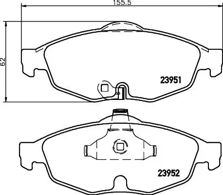 Bremsbelagsatz, Scheibenbremse HELLA 8DB 355 011-991 Bild Bremsbelagsatz, Scheibenbremse HELLA 8DB 355 011-991
