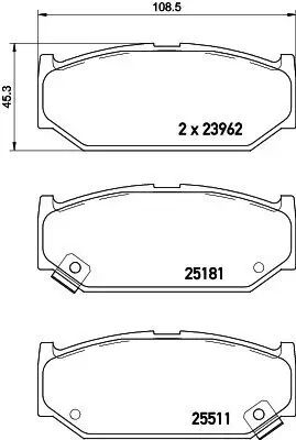 Bremsbelagsatz, Scheibenbremse HELLA 8DB 355 021-121 Bild Bremsbelagsatz, Scheibenbremse HELLA 8DB 355 021-121