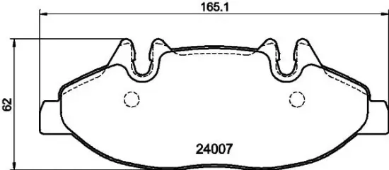 Bremsbelagsatz, Scheibenbremse Vorderachse HELLA 8DB 355 010-651 Bild Bremsbelagsatz, Scheibenbremse Vorderachse HELLA 8DB 355 010-651