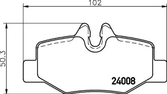 Bremsbelagsatz, Scheibenbremse Hinterachse HELLA 8DB 355 010-661 Bild Bremsbelagsatz, Scheibenbremse Hinterachse HELLA 8DB 355 010-661