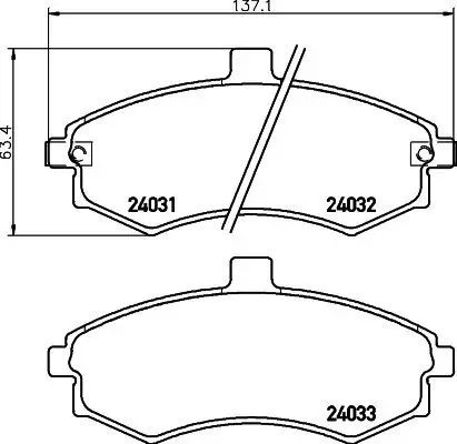 Bremsbelagsatz, Scheibenbremse HELLA 8DB 355 010-481 Bild Bremsbelagsatz, Scheibenbremse HELLA 8DB 355 010-481