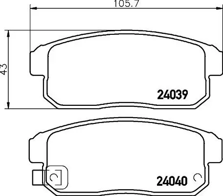 Bremsbelagsatz, Scheibenbremse HELLA 8DB 355 010-891 Bild Bremsbelagsatz, Scheibenbremse HELLA 8DB 355 010-891