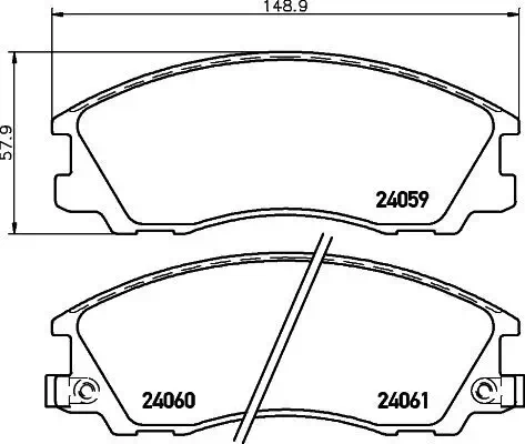 Bremsbelagsatz, Scheibenbremse Vorderachse HELLA 8DB 355 010-821 Bild Bremsbelagsatz, Scheibenbremse Vorderachse HELLA 8DB 355 010-821
