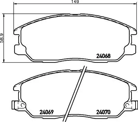 Bremsbelagsatz, Scheibenbremse HELLA 8DB 355 010-451 Bild Bremsbelagsatz, Scheibenbremse HELLA 8DB 355 010-451