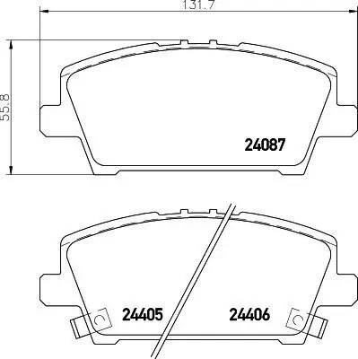 Bremsbelagsatz, Scheibenbremse Vorderachse HELLA 8DB 355 006-911 Bild Bremsbelagsatz, Scheibenbremse Vorderachse HELLA 8DB 355 006-911