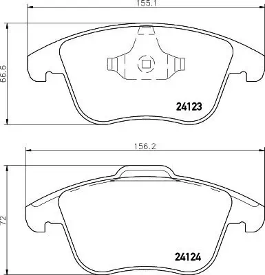 Bremsbelagsatz, Scheibenbremse HELLA 8DB 355 019-881 Bild Bremsbelagsatz, Scheibenbremse HELLA 8DB 355 019-881