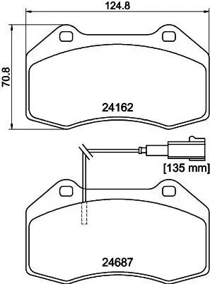 Bremsbelagsatz, Scheibenbremse HELLA 8DB 355 014-061 Bild Bremsbelagsatz, Scheibenbremse HELLA 8DB 355 014-061