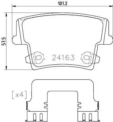 Bremsbelagsatz, Scheibenbremse HELLA 8DB 355 025-051 Bild Bremsbelagsatz, Scheibenbremse HELLA 8DB 355 025-051