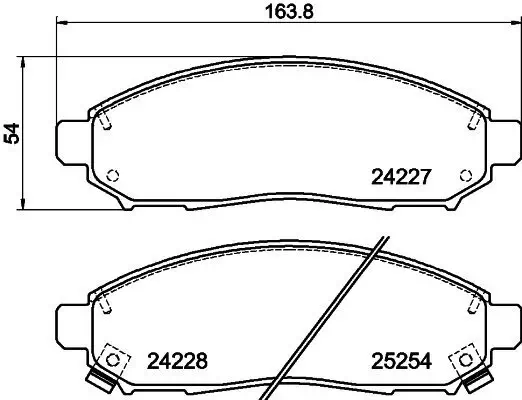 Bremsbelagsatz, Scheibenbremse HELLA 8DB 355 016-121 Bild Bremsbelagsatz, Scheibenbremse HELLA 8DB 355 016-121