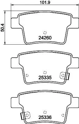 Bremsbelagsatz, Scheibenbremse HELLA 8DB 355 012-171