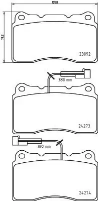 Bremsbelagsatz, Scheibenbremse Vorderachse HELLA 8DB 355 012-291 Bild Bremsbelagsatz, Scheibenbremse Vorderachse HELLA 8DB 355 012-291