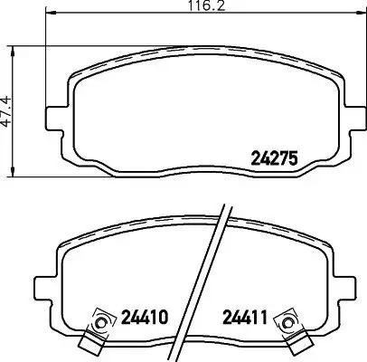 Bremsbelagsatz, Scheibenbremse HELLA 8DB 355 006-571 Bild Bremsbelagsatz, Scheibenbremse HELLA 8DB 355 006-571