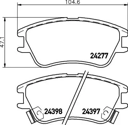 Bremsbelagsatz, Scheibenbremse HELLA 8DB 355 006-671 Bild Bremsbelagsatz, Scheibenbremse HELLA 8DB 355 006-671