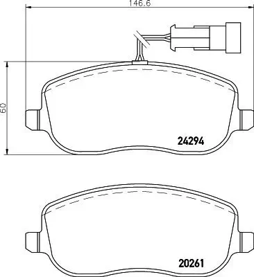 Bremsbelagsatz, Scheibenbremse HELLA 8DB 355 006-761