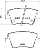 Bremsbelagsatz, Scheibenbremse Hinterachse HELLA 8DB 355 040-041