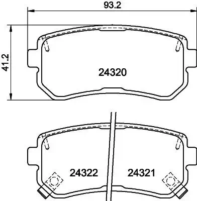 Bremsbelagsatz, Scheibenbremse HELLA 8DB 355 006-961